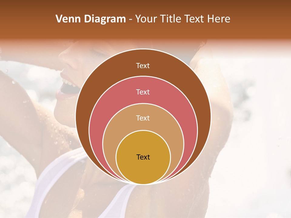 Heat. The Young Woman Bathes In A City Fountain PowerPoint Template