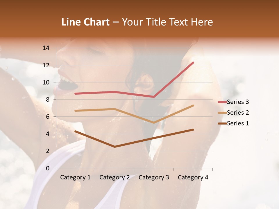 Heat. The Young Woman Bathes In A City Fountain PowerPoint Template
