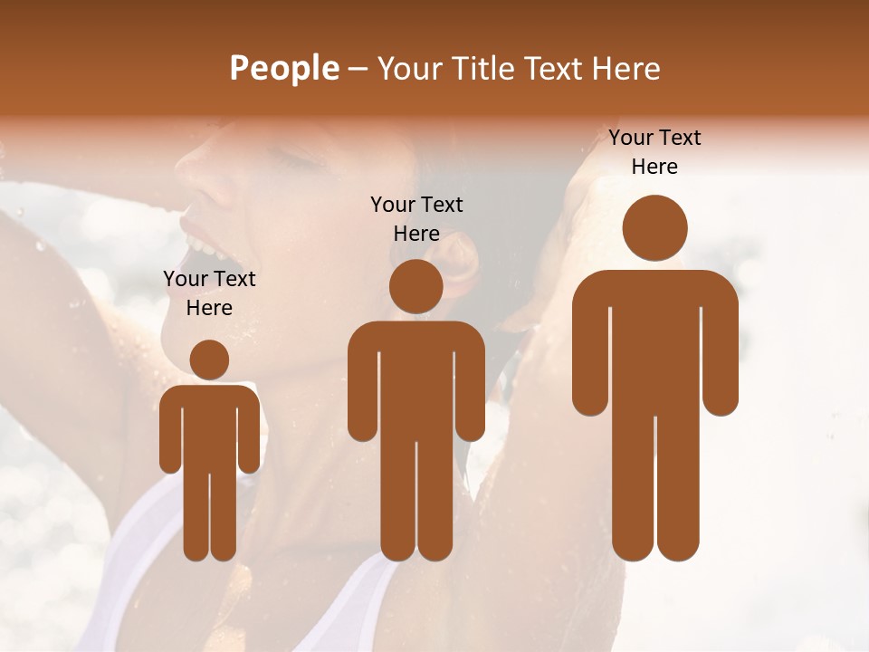 Heat. The Young Woman Bathes In A City Fountain PowerPoint Template