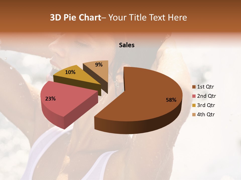 Heat. The Young Woman Bathes In A City Fountain PowerPoint Template