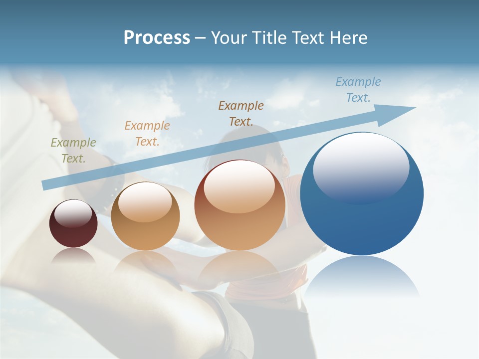 Woman Doing Stretching Outdoors At Sunset. Low Angle View, Copy Space PowerPoint Template