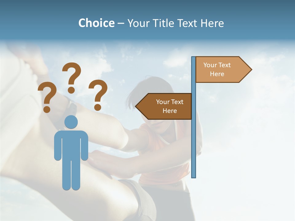 Woman Doing Stretching Outdoors At Sunset. Low Angle View, Copy Space PowerPoint Template