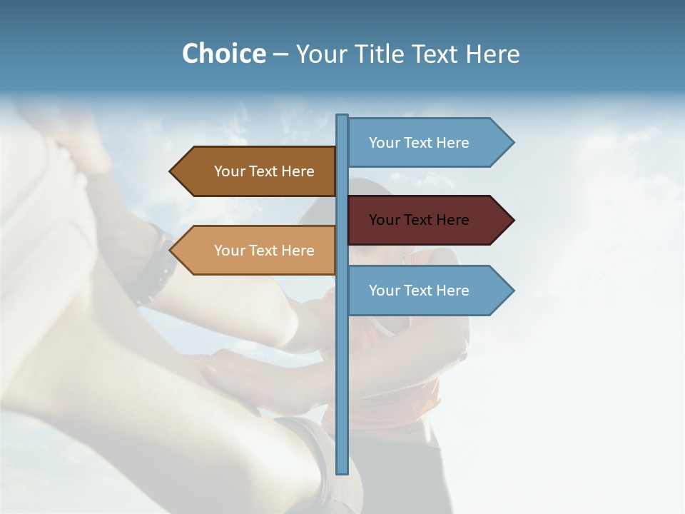 Woman Doing Stretching Outdoors At Sunset. Low Angle View, Copy Space PowerPoint Template