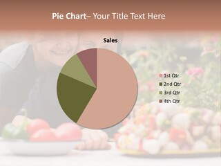 A Young Woman - Grandchild Or Carer - Next To An Old Woman At The Table, With Fresh Food In Front Of Them. PowerPoint Template