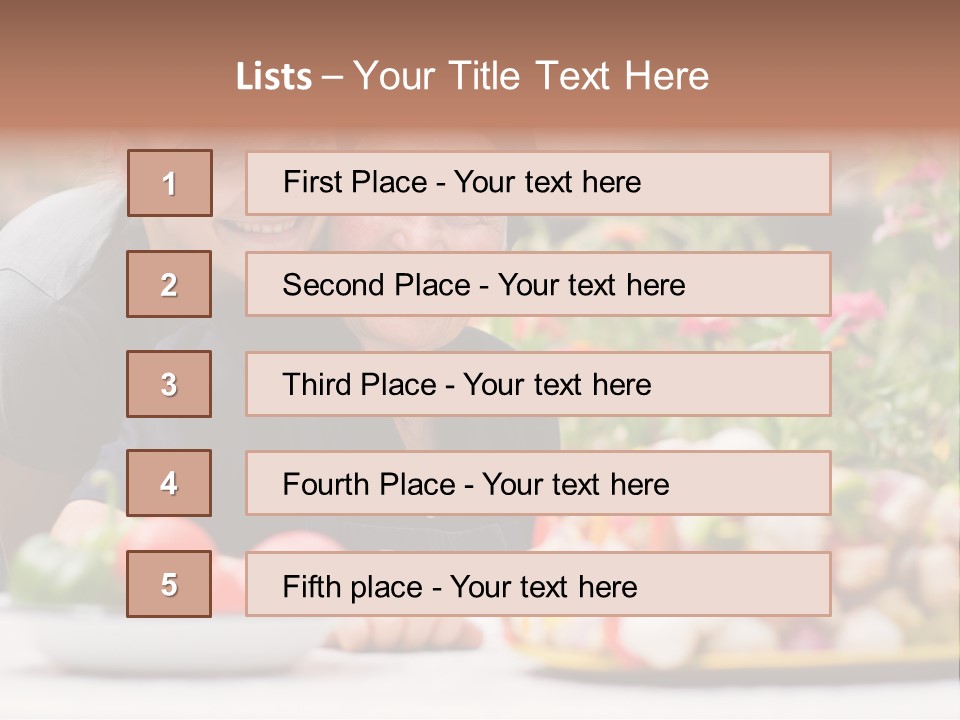 A Young Woman - Grandchild Or Carer - Next To An Old Woman At The Table, With Fresh Food In Front Of Them. PowerPoint Template