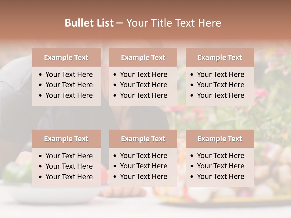 A Young Woman - Grandchild Or Carer - Next To An Old Woman At The Table, With Fresh Food In Front Of Them. PowerPoint Template