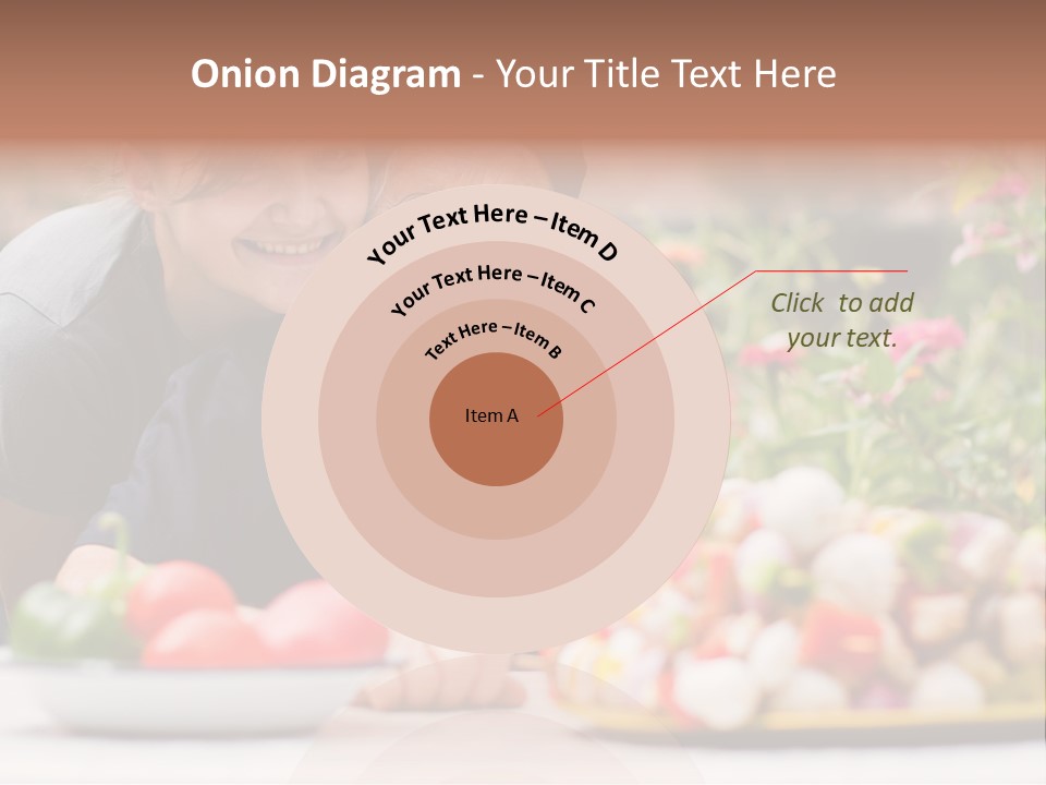 A Young Woman - Grandchild Or Carer - Next To An Old Woman At The Table, With Fresh Food In Front Of Them. PowerPoint Template