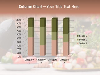 A Young Woman - Grandchild Or Carer - Next To An Old Woman At The Table, With Fresh Food In Front Of Them. PowerPoint Template