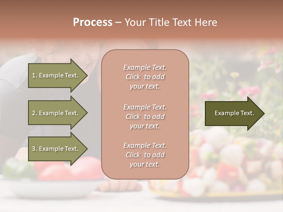 A Young Woman - Grandchild Or Carer - Next To An Old Woman At The Table, With Fresh Food In Front Of Them. PowerPoint Template