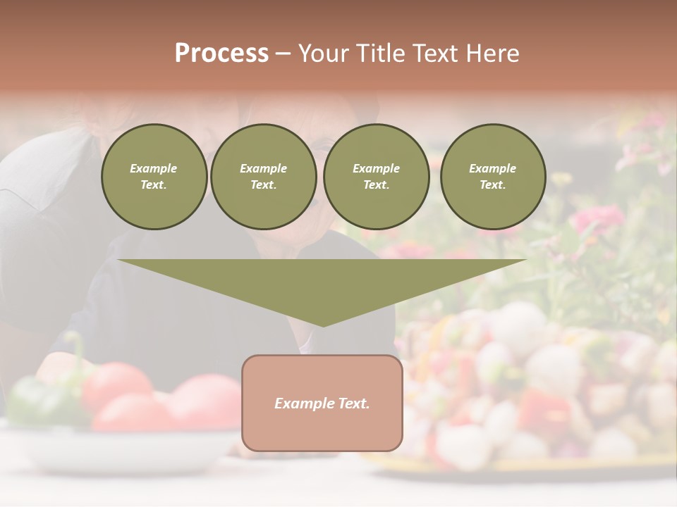 A Young Woman - Grandchild Or Carer - Next To An Old Woman At The Table, With Fresh Food In Front Of Them. PowerPoint Template