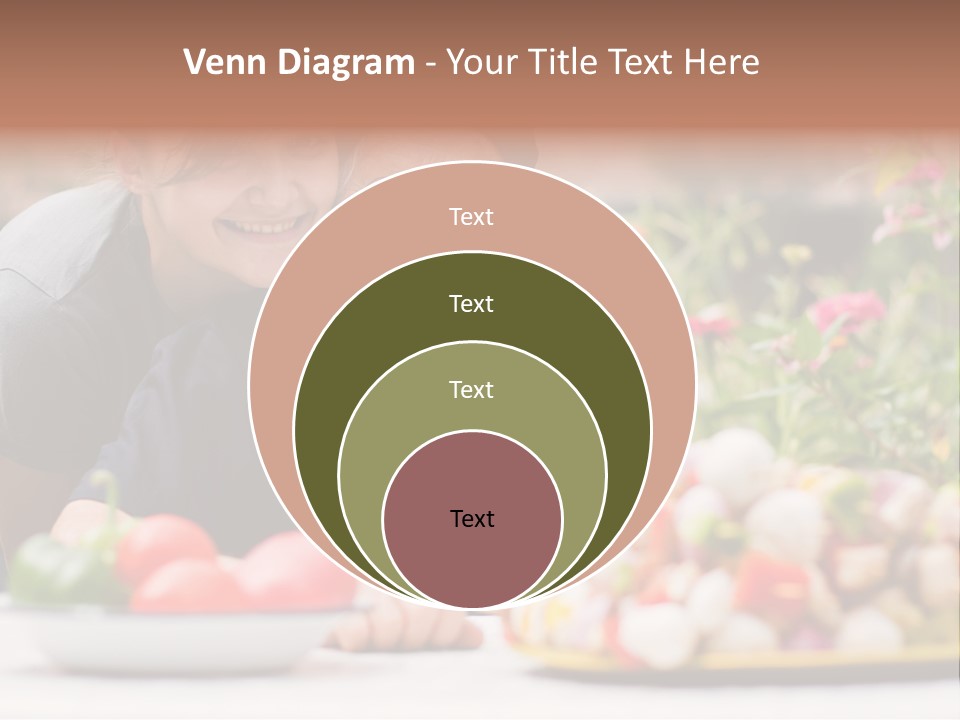A Young Woman - Grandchild Or Carer - Next To An Old Woman At The Table, With Fresh Food In Front Of Them. PowerPoint Template
