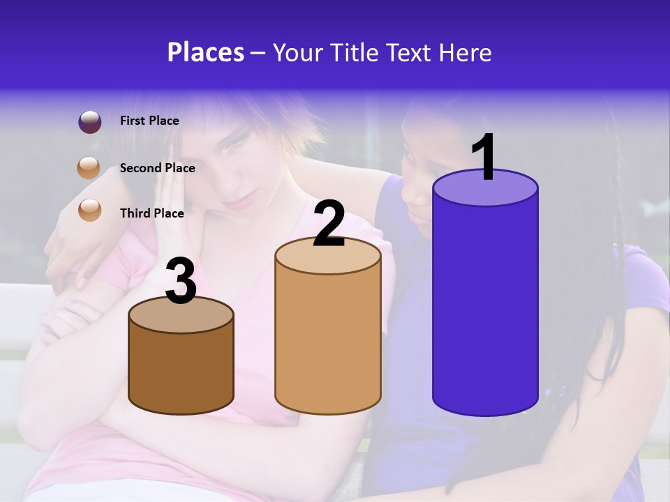 Teenage Girl Consoling Her Sad Upset Friend PowerPoint Template