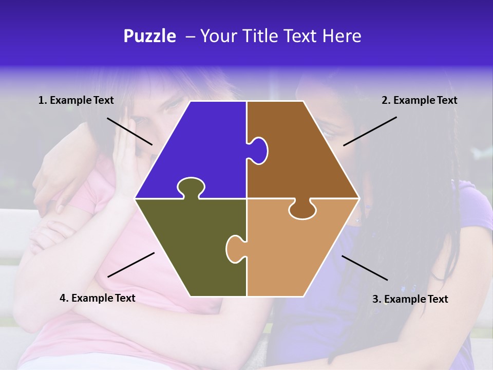 Teenage Girl Consoling Her Sad Upset Friend PowerPoint Template