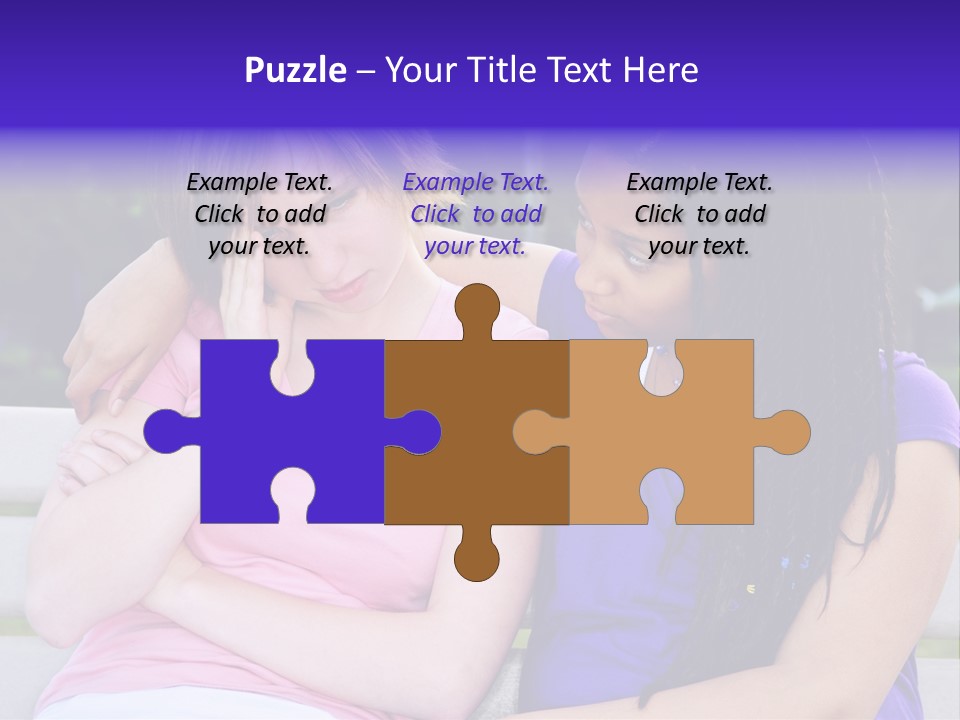 Teenage Girl Consoling Her Sad Upset Friend PowerPoint Template