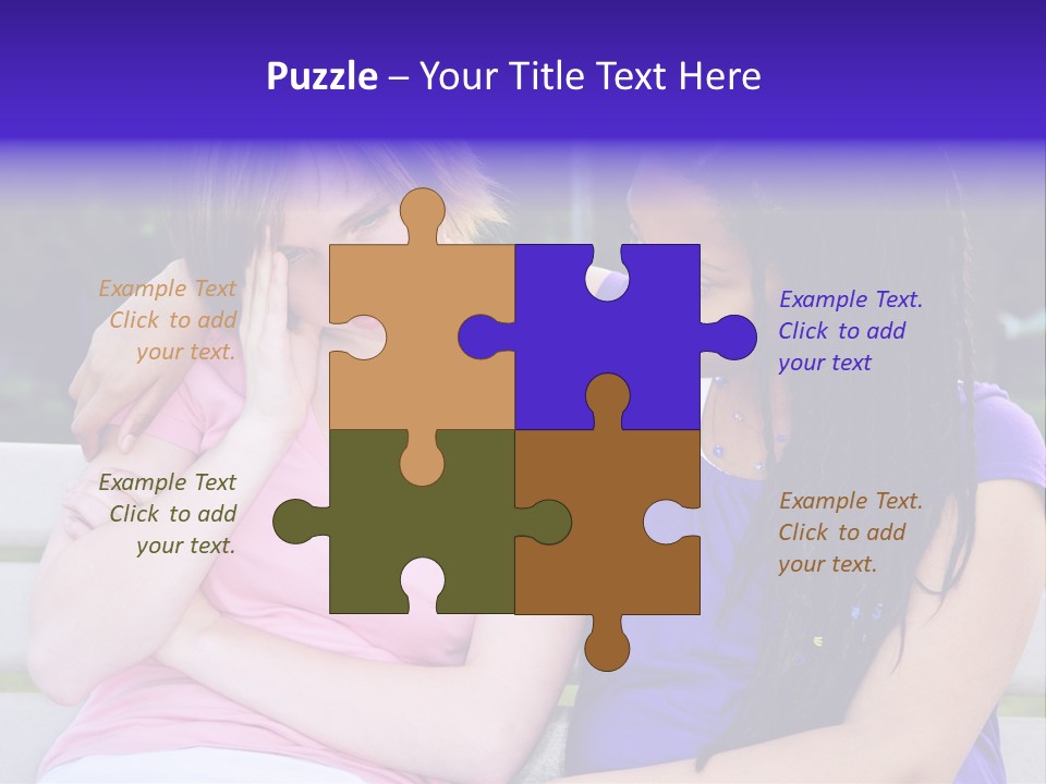 Teenage Girl Consoling Her Sad Upset Friend PowerPoint Template