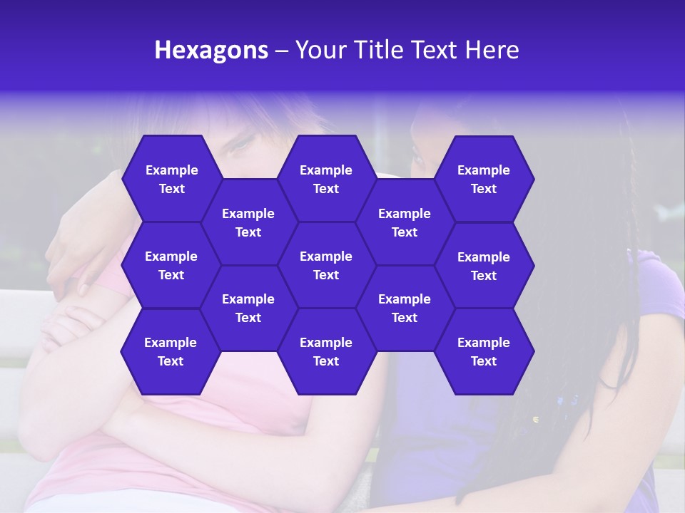 Teenage Girl Consoling Her Sad Upset Friend PowerPoint Template