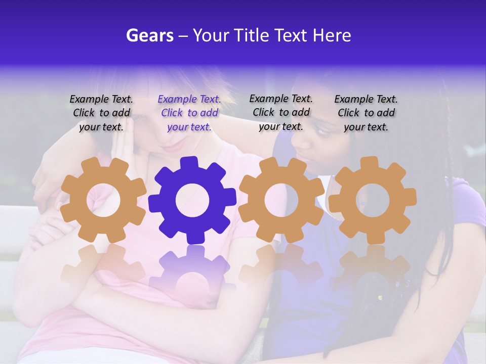 Teenage Girl Consoling Her Sad Upset Friend PowerPoint Template