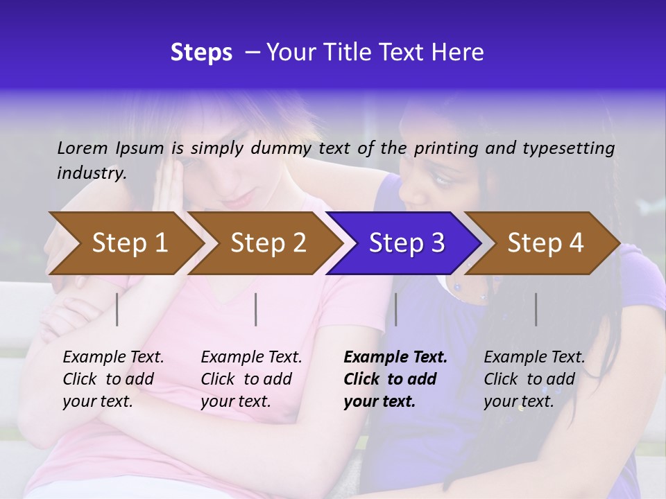 Teenage Girl Consoling Her Sad Upset Friend PowerPoint Template