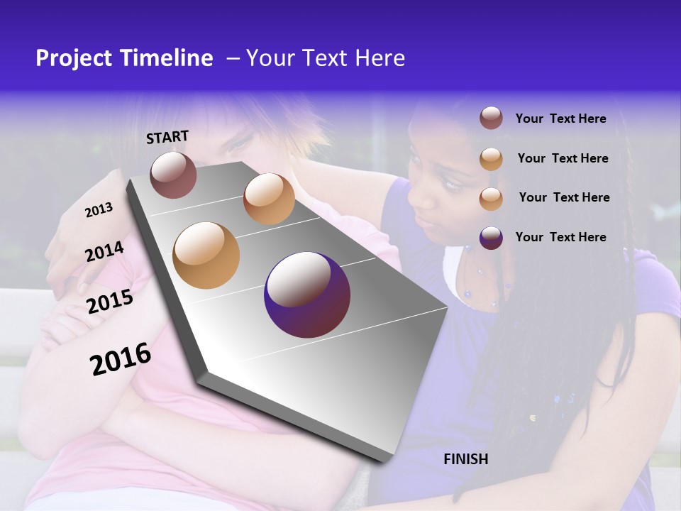 Teenage Girl Consoling Her Sad Upset Friend PowerPoint Template