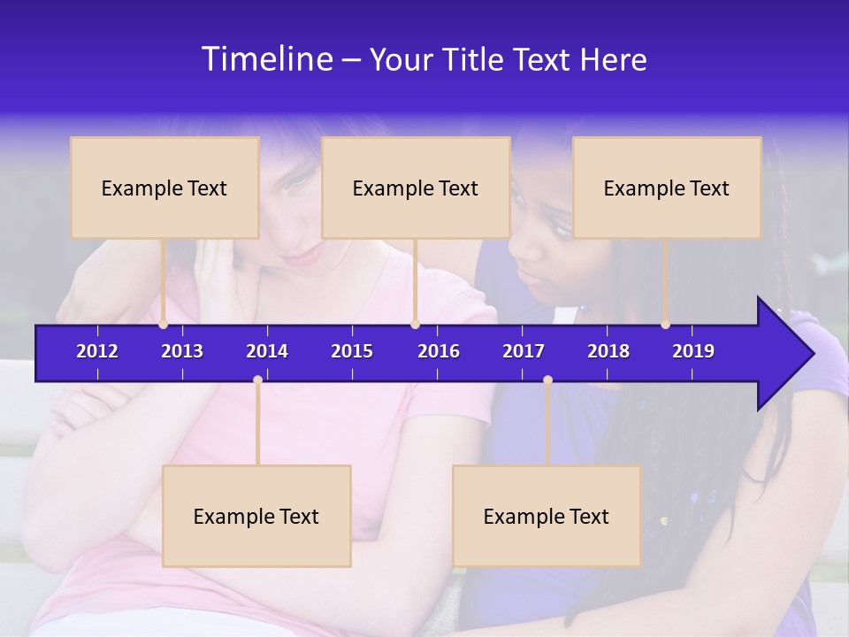 Teenage Girl Consoling Her Sad Upset Friend PowerPoint Template