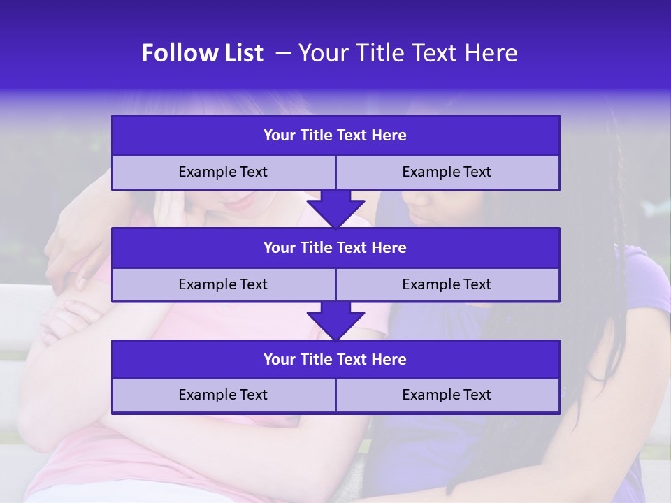 Teenage Girl Consoling Her Sad Upset Friend PowerPoint Template
