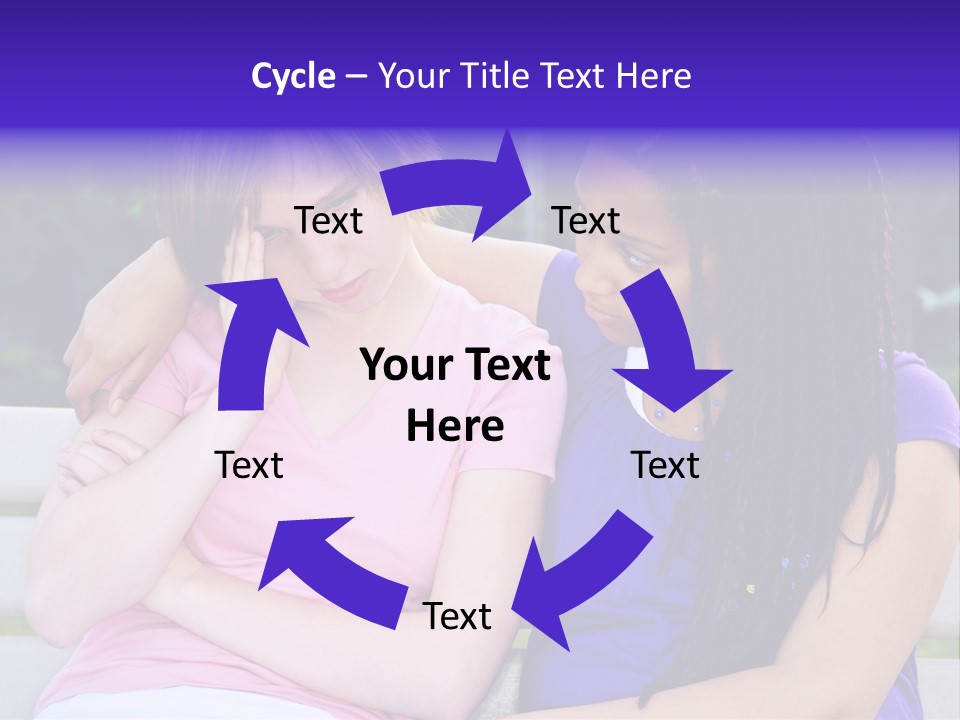 Teenage Girl Consoling Her Sad Upset Friend PowerPoint Template