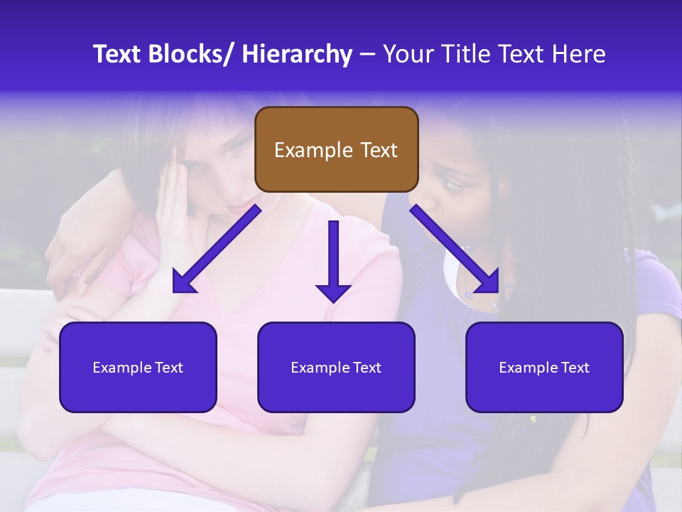 Teenage Girl Consoling Her Sad Upset Friend PowerPoint Template