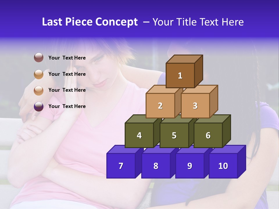 Teenage Girl Consoling Her Sad Upset Friend PowerPoint Template