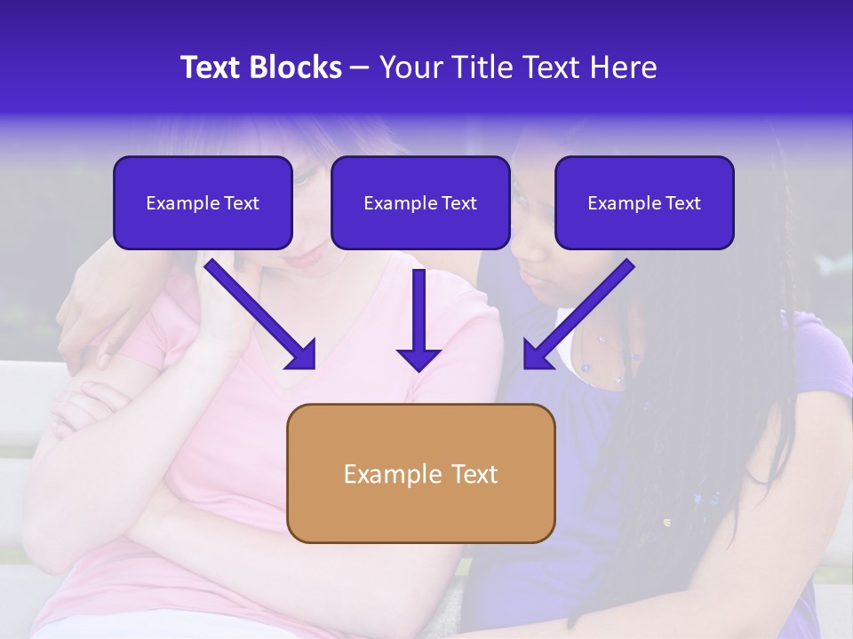 Teenage Girl Consoling Her Sad Upset Friend PowerPoint Template
