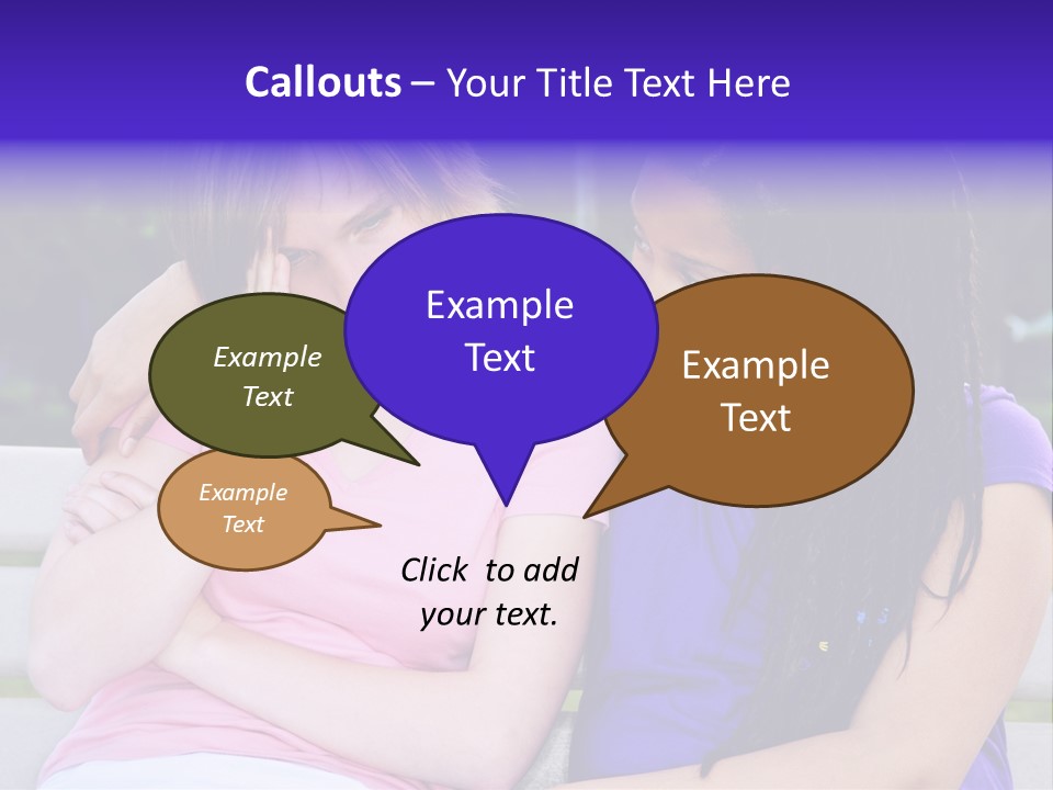 Teenage Girl Consoling Her Sad Upset Friend PowerPoint Template