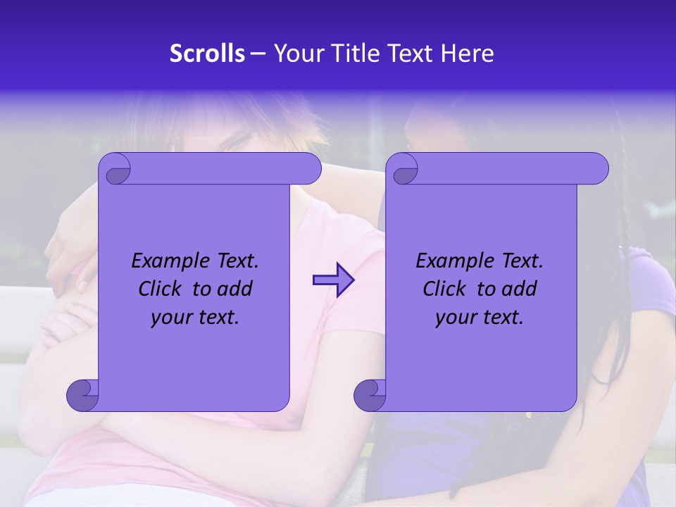 Teenage Girl Consoling Her Sad Upset Friend PowerPoint Template
