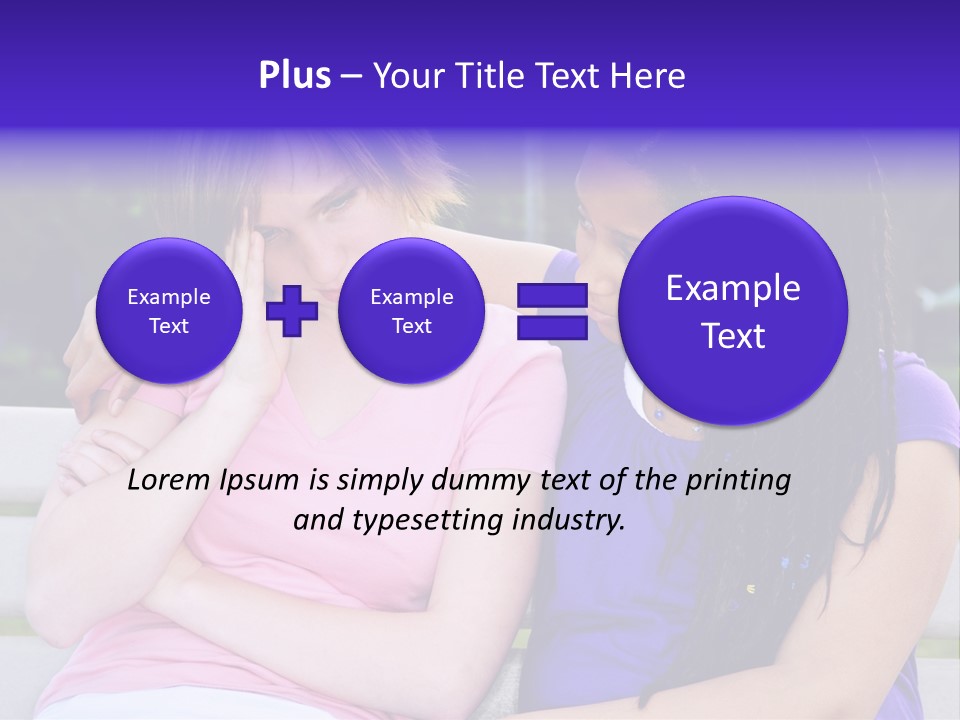 Teenage Girl Consoling Her Sad Upset Friend PowerPoint Template