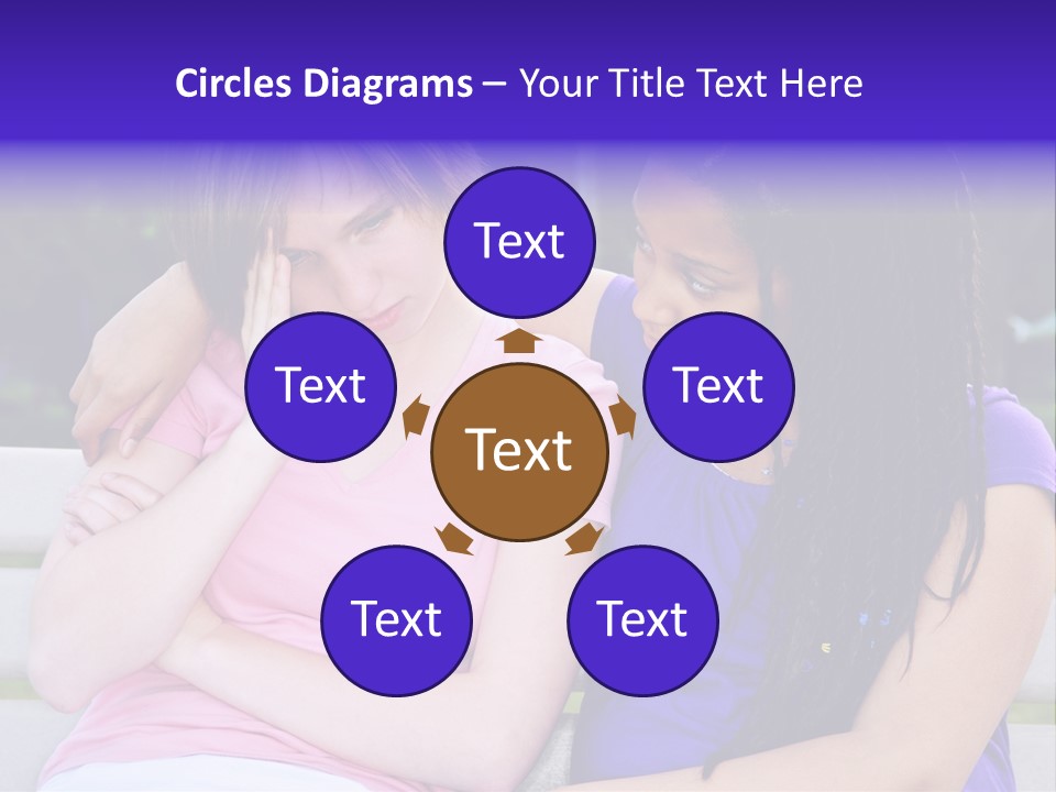 Teenage Girl Consoling Her Sad Upset Friend PowerPoint Template