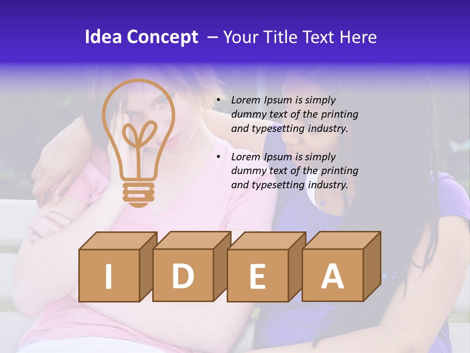 Teenage Girl Consoling Her Sad Upset Friend PowerPoint Template