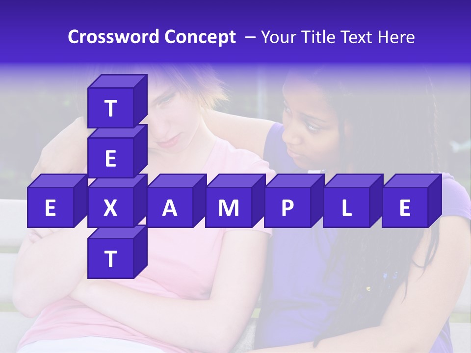 Teenage Girl Consoling Her Sad Upset Friend PowerPoint Template