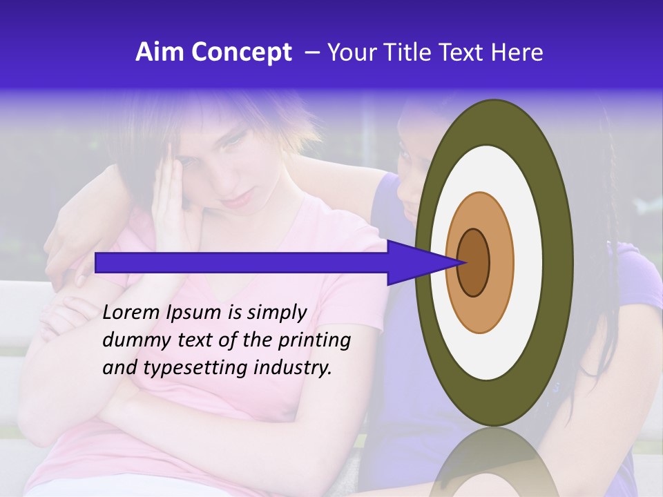 Teenage Girl Consoling Her Sad Upset Friend PowerPoint Template