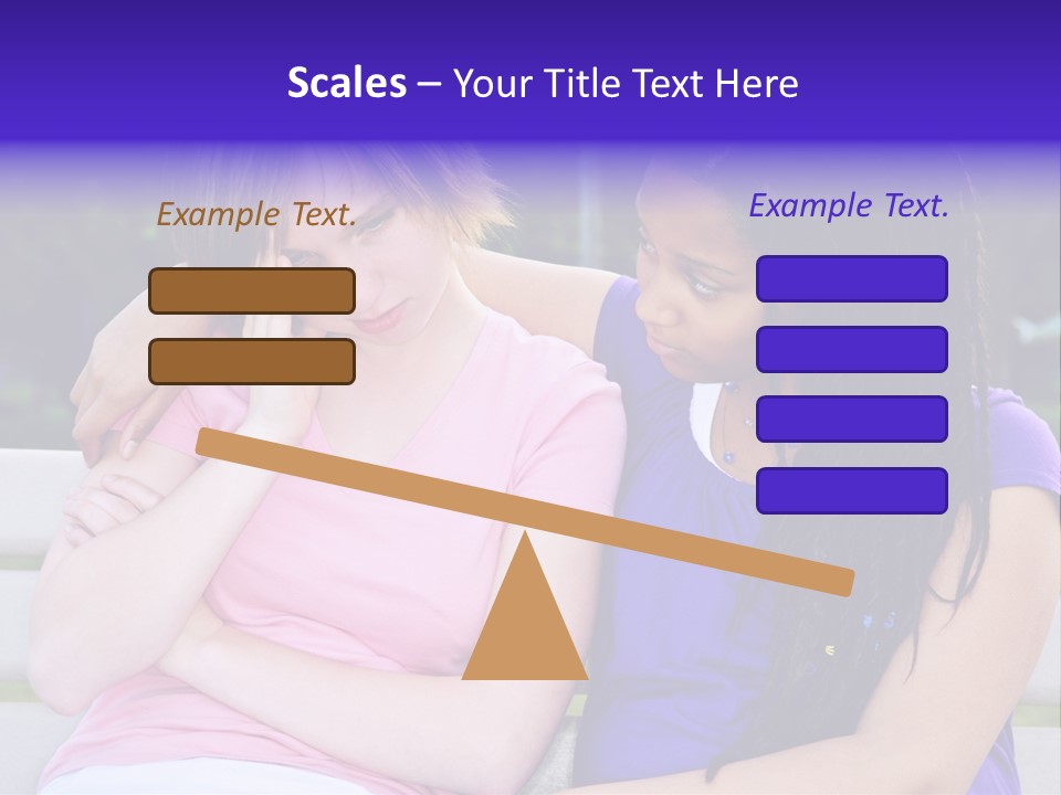 Teenage Girl Consoling Her Sad Upset Friend PowerPoint Template