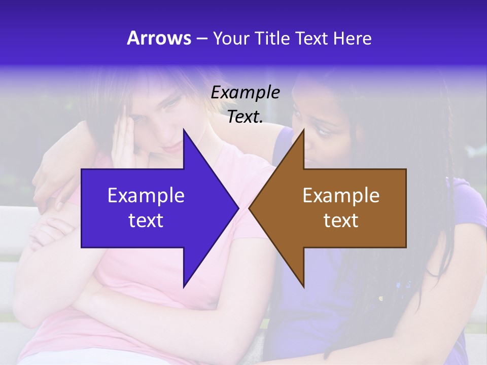 Teenage Girl Consoling Her Sad Upset Friend PowerPoint Template