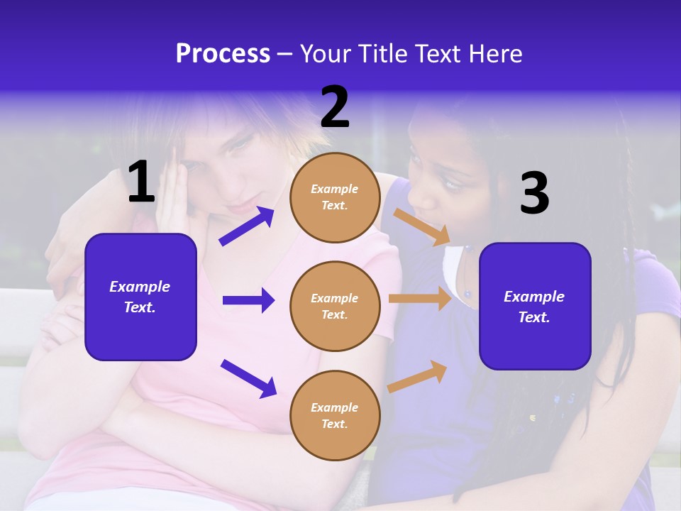 Teenage Girl Consoling Her Sad Upset Friend PowerPoint Template