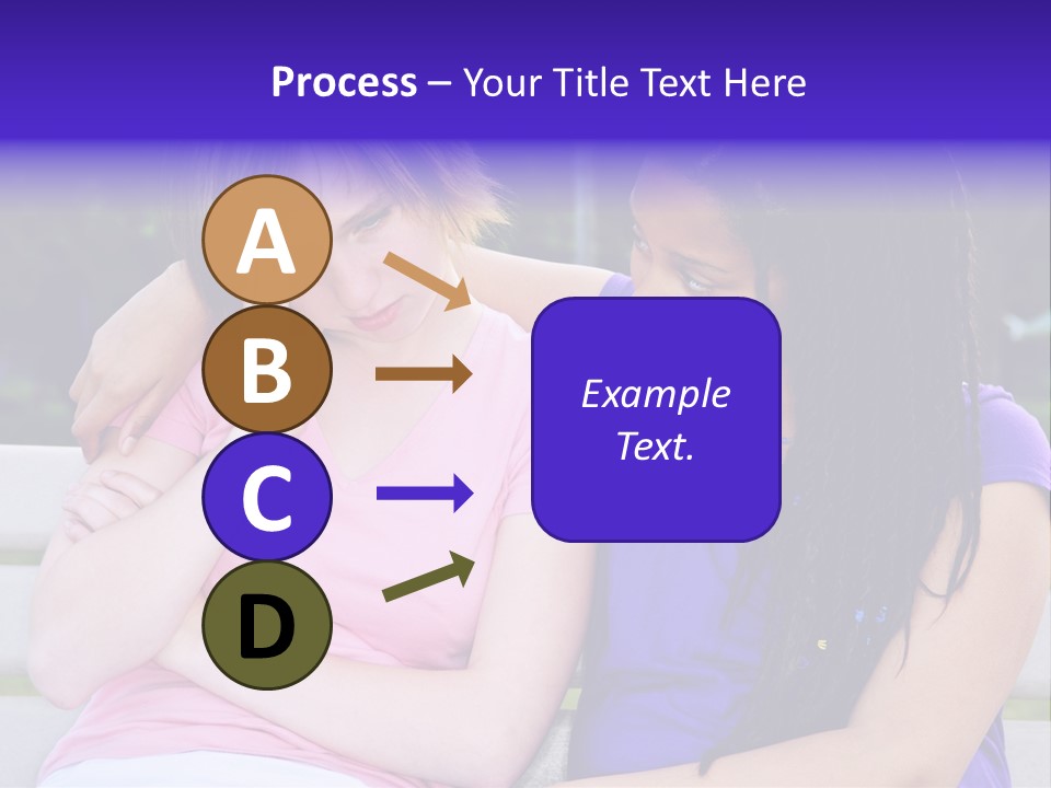 Teenage Girl Consoling Her Sad Upset Friend PowerPoint Template