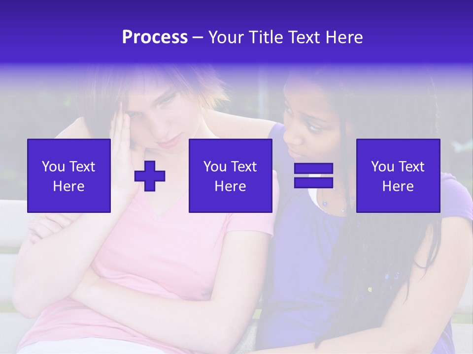 Teenage Girl Consoling Her Sad Upset Friend PowerPoint Template