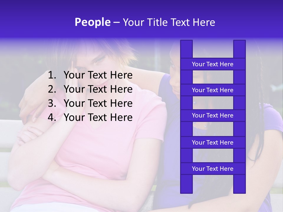 Teenage Girl Consoling Her Sad Upset Friend PowerPoint Template