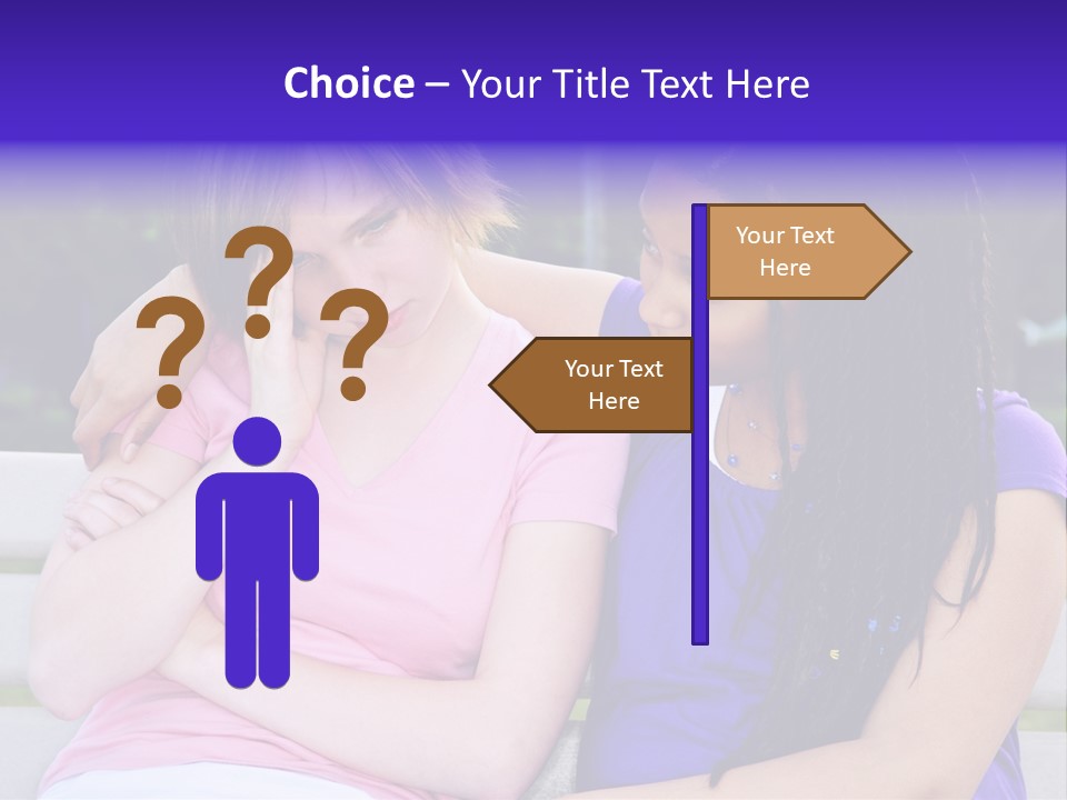 Teenage Girl Consoling Her Sad Upset Friend PowerPoint Template