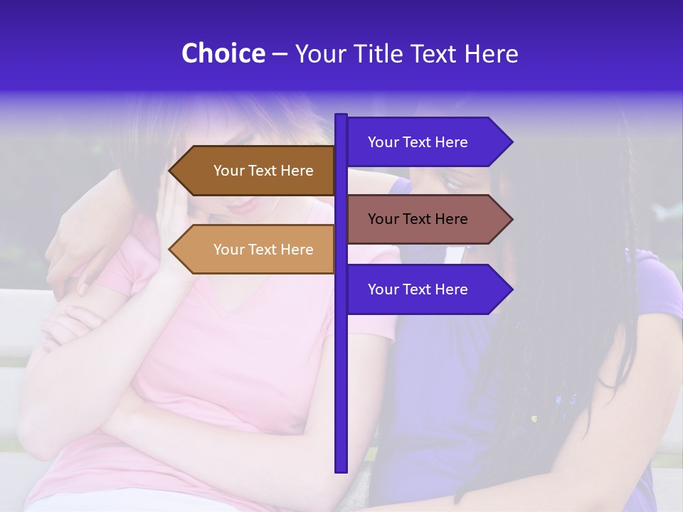 Teenage Girl Consoling Her Sad Upset Friend PowerPoint Template