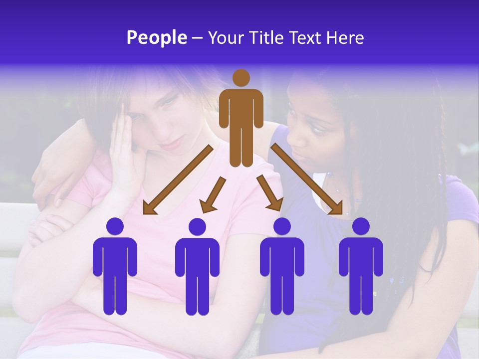 Teenage Girl Consoling Her Sad Upset Friend PowerPoint Template