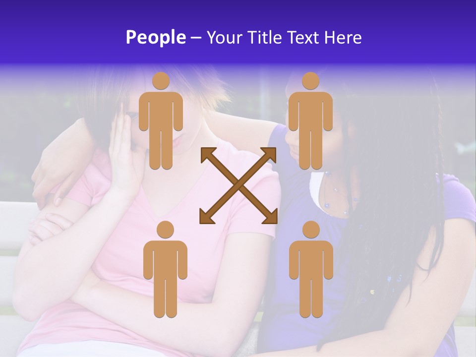 Teenage Girl Consoling Her Sad Upset Friend PowerPoint Template