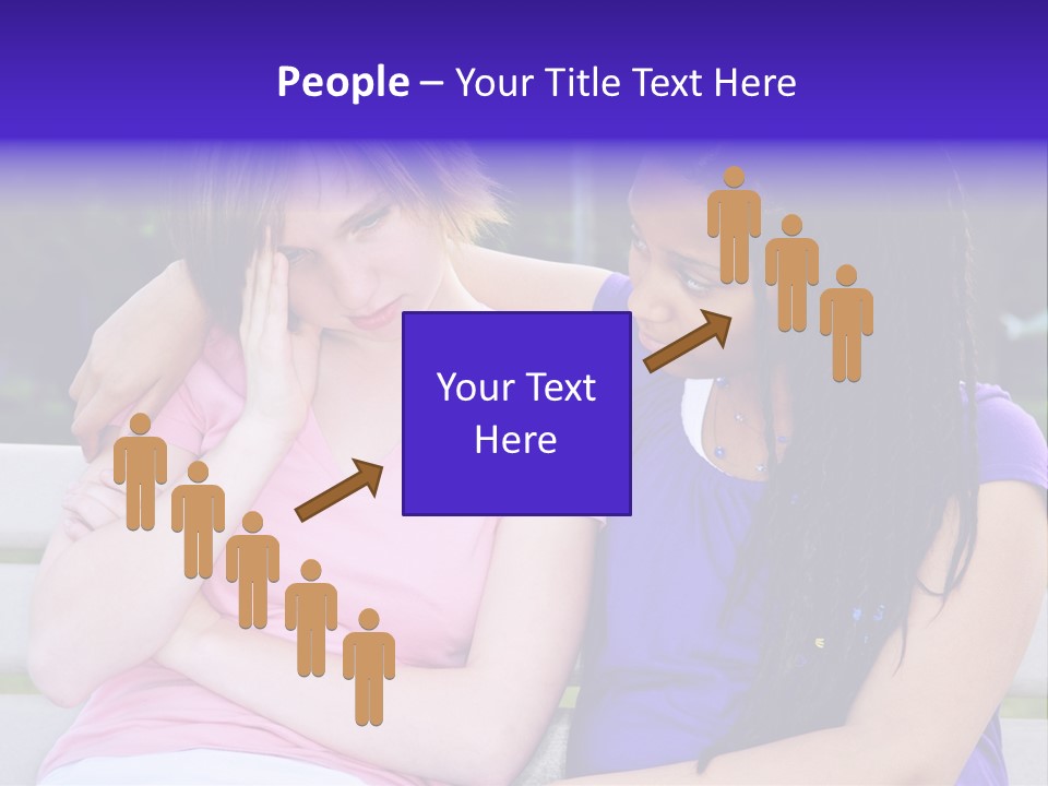 Teenage Girl Consoling Her Sad Upset Friend PowerPoint Template