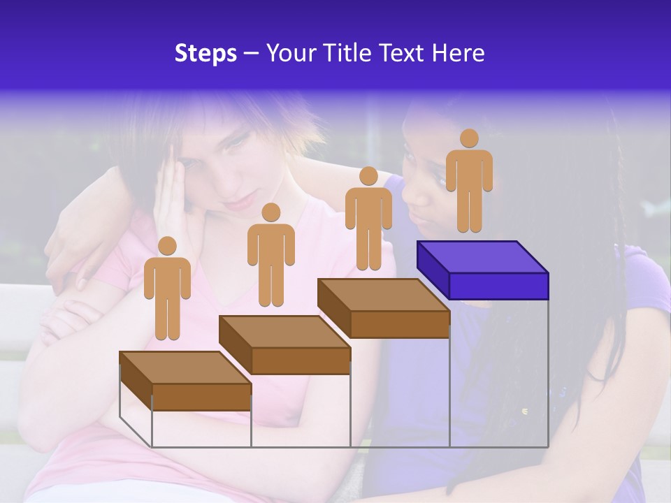 Teenage Girl Consoling Her Sad Upset Friend PowerPoint Template