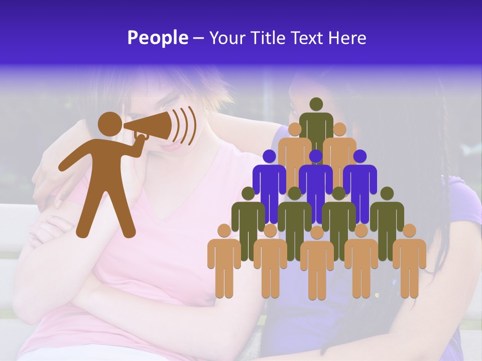 Teenage Girl Consoling Her Sad Upset Friend PowerPoint Template