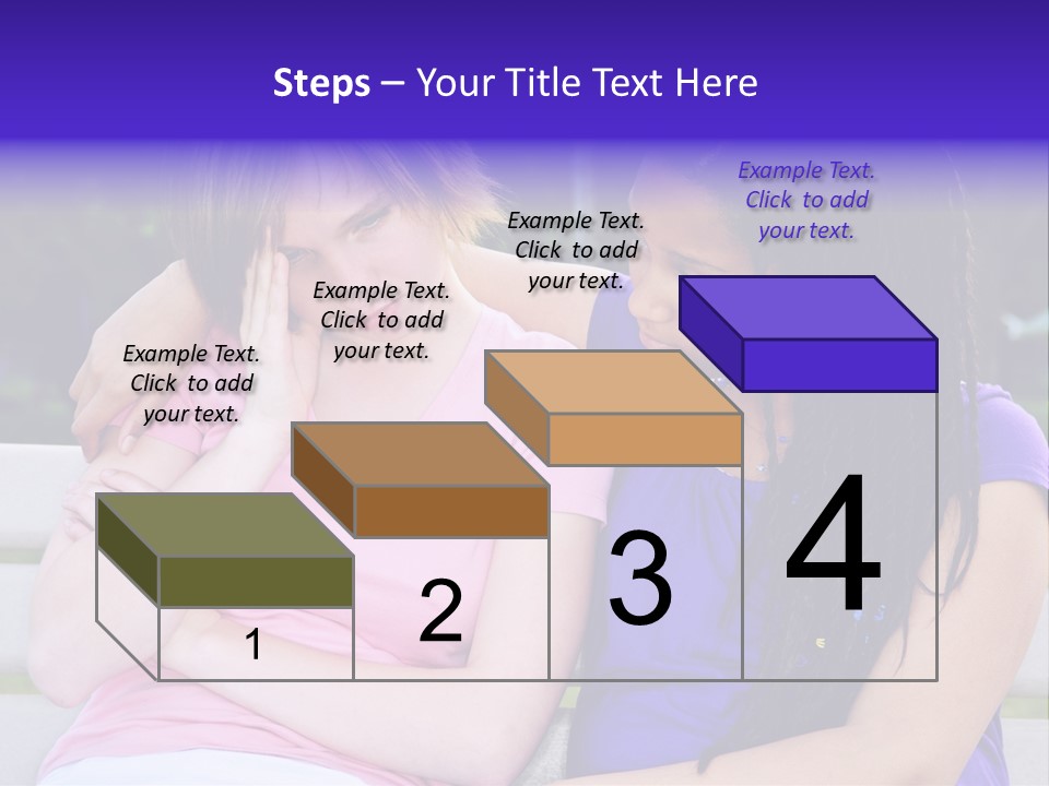 Teenage Girl Consoling Her Sad Upset Friend PowerPoint Template